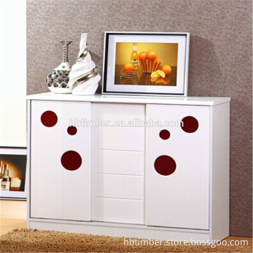 White painted spotted wooden shoe cabinet